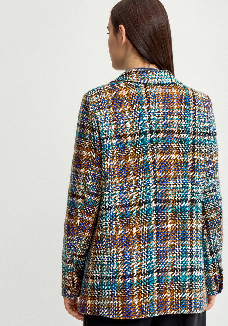 Пиджак из твида в клетку на подкладе шир.  750, рис. 14