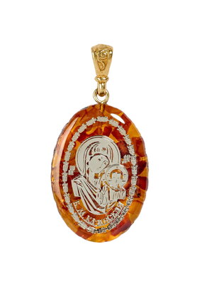 Подвеска-иконка из янтаря