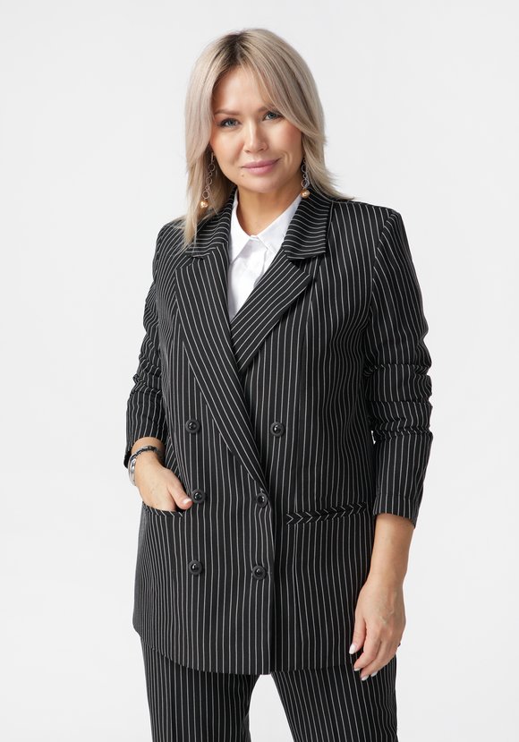 Жакет двубортный с карманами шир.  580, рис. 9