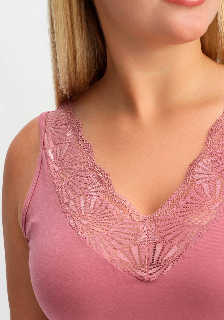 Майка с кружевом по низу Лайма шир.  750, рис. 20