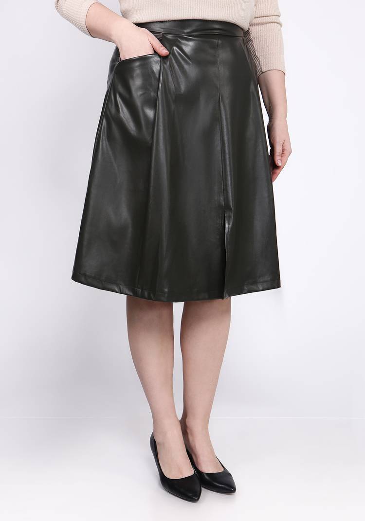 Юбка-трапеция из экокожи шир.  750, рис. 13