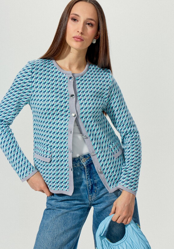 Пиджак с принтом гусиная лапка шир.  580, рис. 7