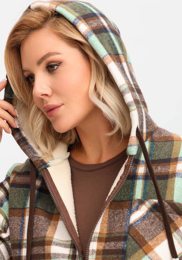 Толстовка утеплённая в клетку шир.  750, рис. 16