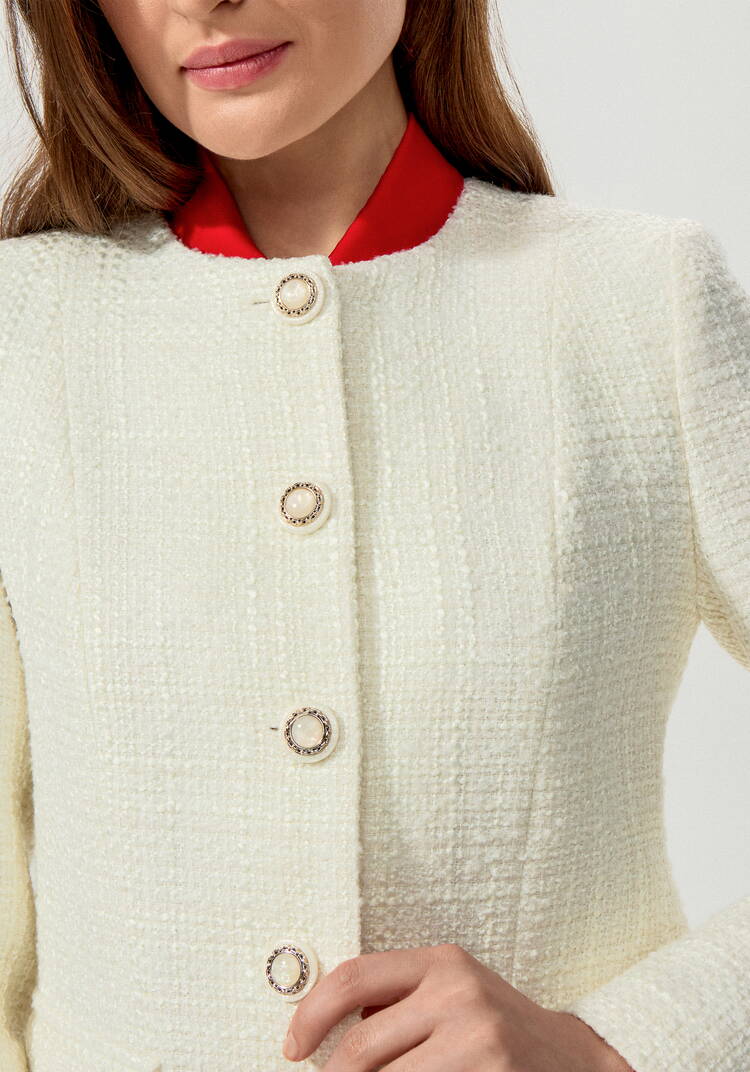 Пиджак из однотонного твида на пуговицах шир.  750, рис. 11