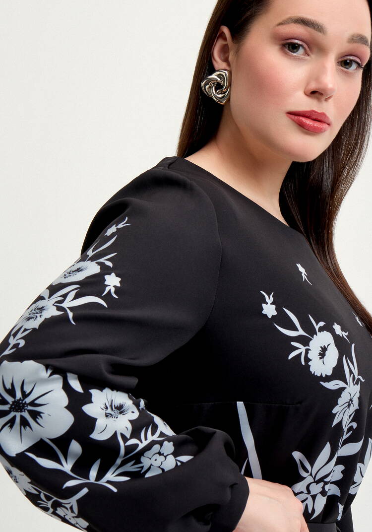 Платье с цветочным принтом А-силуэта шир.  750, рис. 16