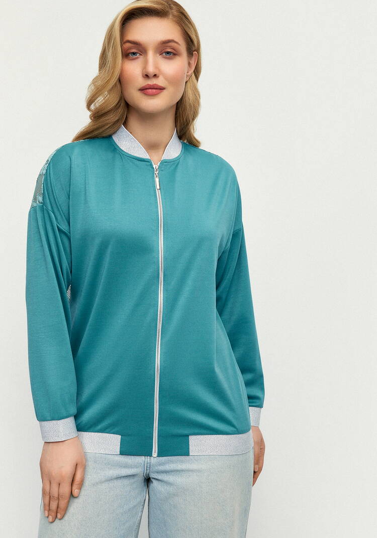 Бомбер трикотажный с ажурной спинкой шир.  750, рис. 36