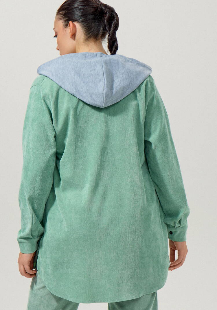 Рубашка из вельвета с капюшоном шир.  750, рис. 3