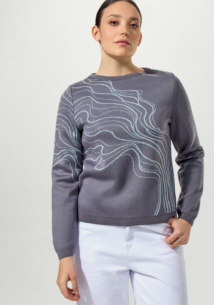 Джемпер с абстрактным рисунком Волны шир.  750, рис. 9