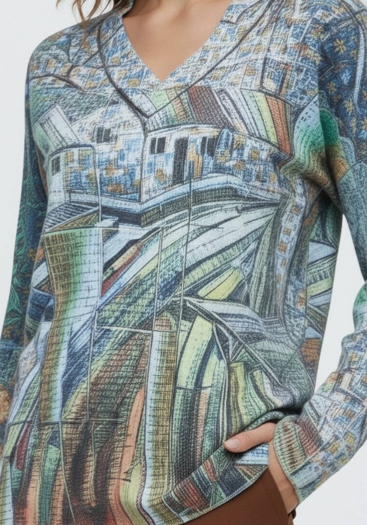 Джемпер с принтом Евдокия шир.  750, рис. 11