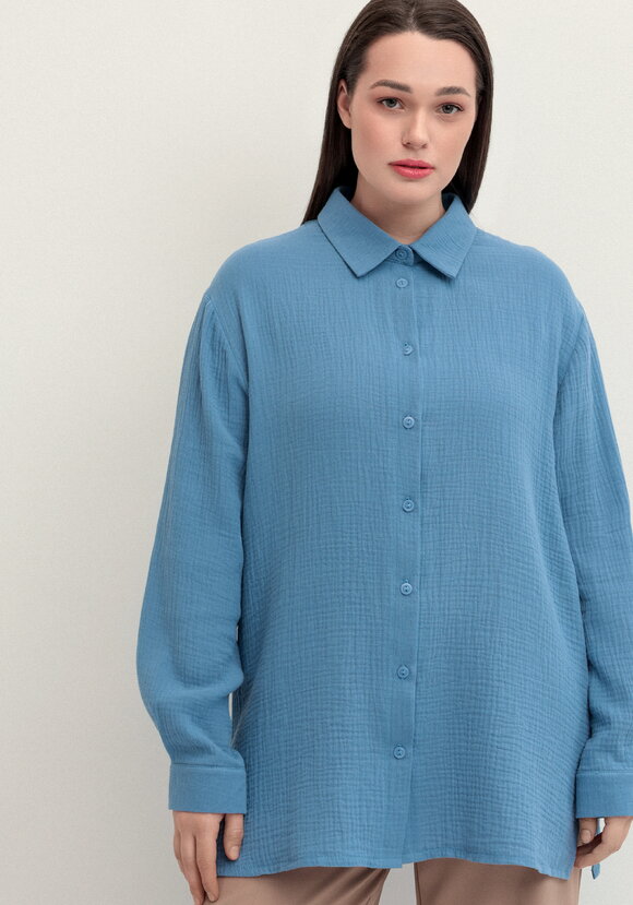 Рубашка муслиновая свободного кроя шир.  580, рис. 4