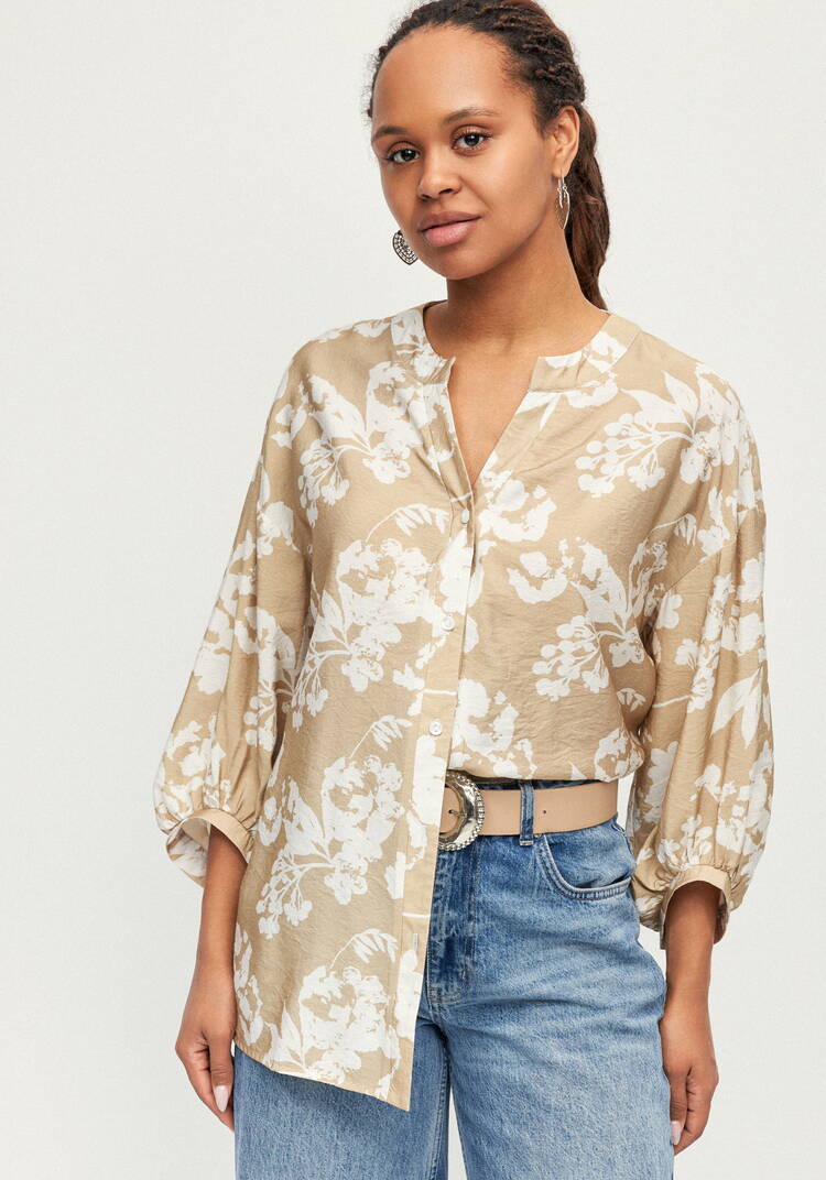 Блуза изо льна с принтом Эмилия шир.  750, рис. 1