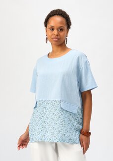 Блуза свободного кроя с дизайнерским кроем