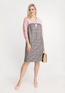 Платье комбинированное с декором