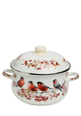 Кастрюля эмалированная Снегири