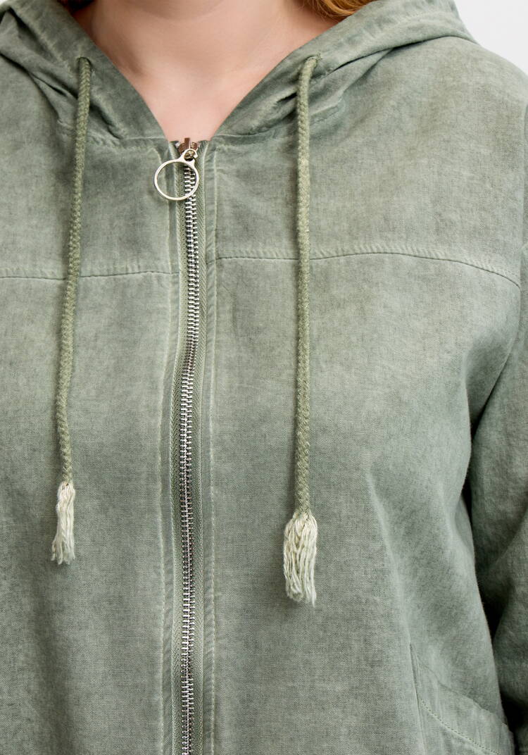 Блуза-пыльник на молнии с капюшоном шир.  750, рис. 5