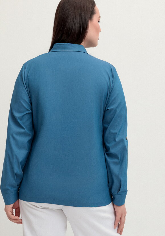 Рубашка хлопковая с патами на рукавах шир.  580, рис. 3