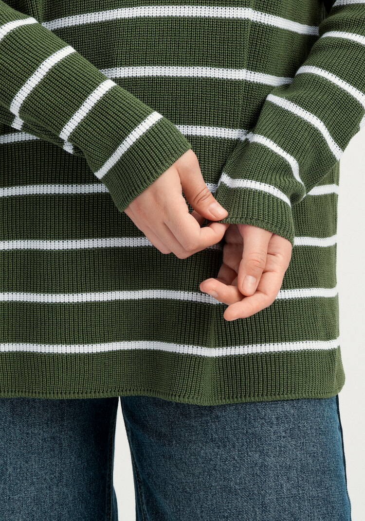 Джемпер в полоску с воротником-поло на молнии шир.  750, рис. 46