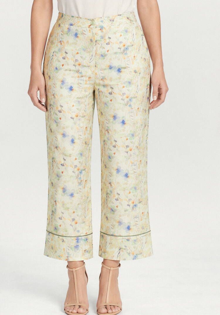 Брюки 7/8 изо льна с принтом шир.  750, рис. 8