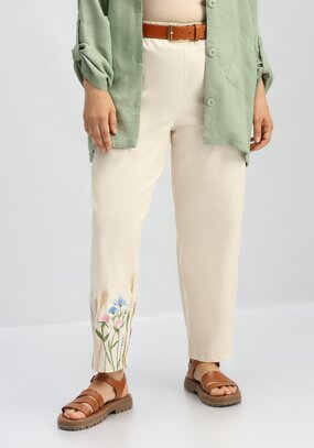 Брюки с вышивкой по низу