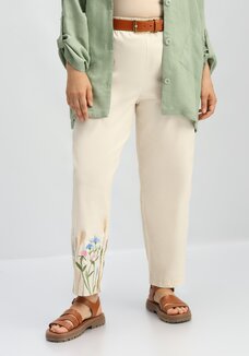 Брюки с вышивкой по низу