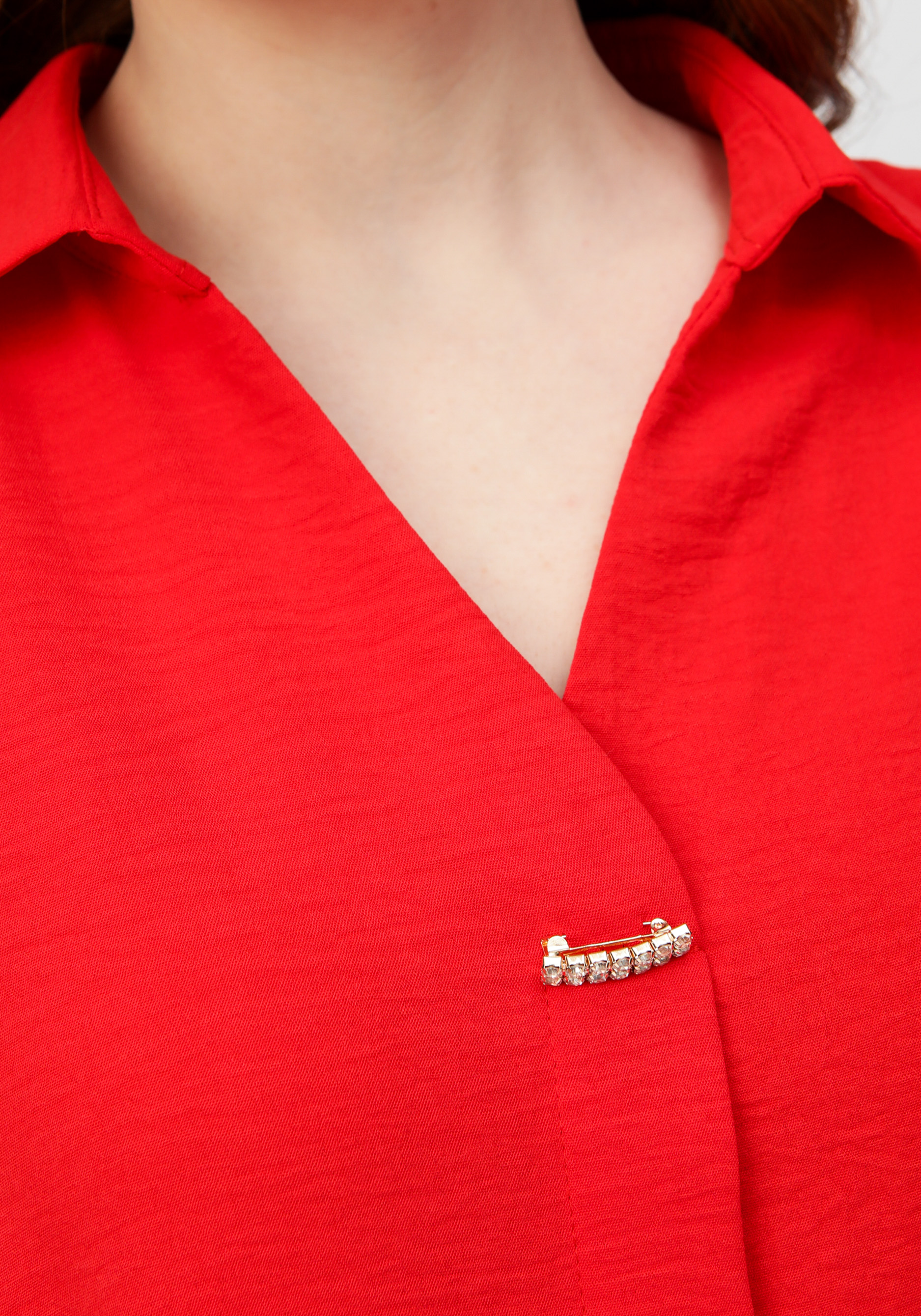 Блуза с патой на рукавах VeraVo, цвет бежевый, размер 56 - фото 6