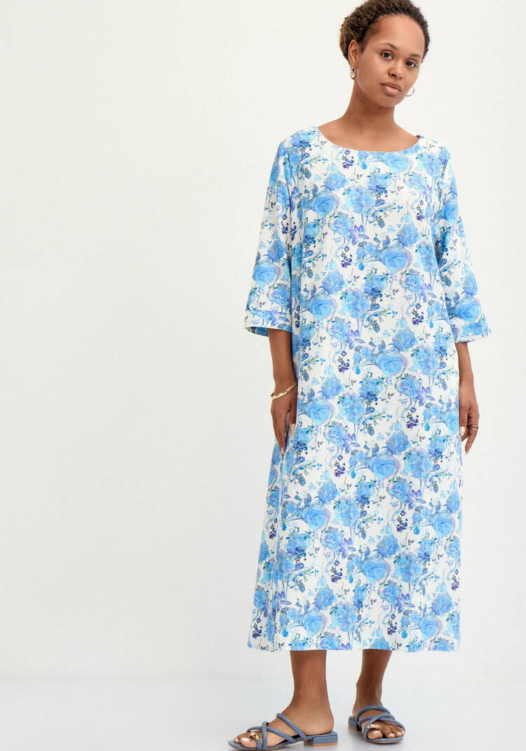 Платье свободного кроя изо льна шир.  750, рис. 4