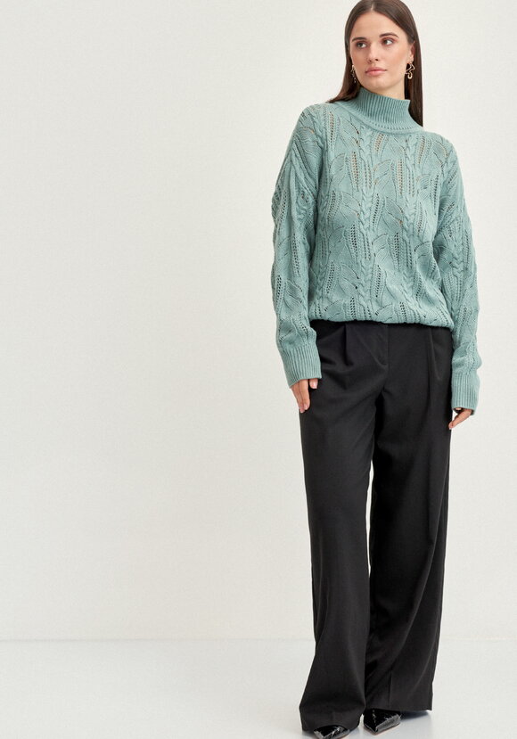 Джемпер с ажурными косами шир.  580, рис. 26