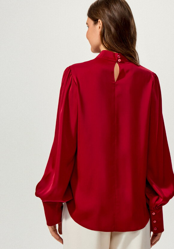 Блуза шелковая с пуговицами на вороте шир.  580, рис. 9