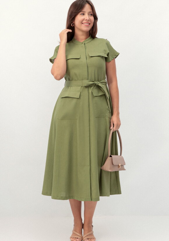 Платье-сафари А-силуэта шир.  580, рис. 1