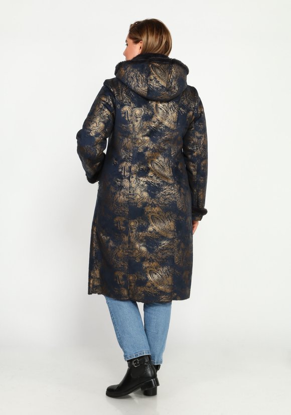 Дубленка на молнии с капюшоном и карманами шир.  580, рис. 2