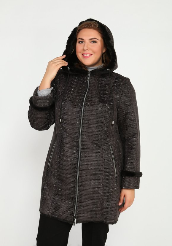 Дубленка с карманами на молнии шир.  580, рис. 2