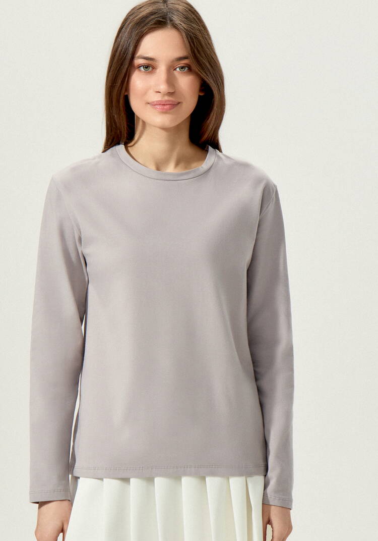 Лонгслив с круглым воротом из хлопка шир.  750, рис. 36