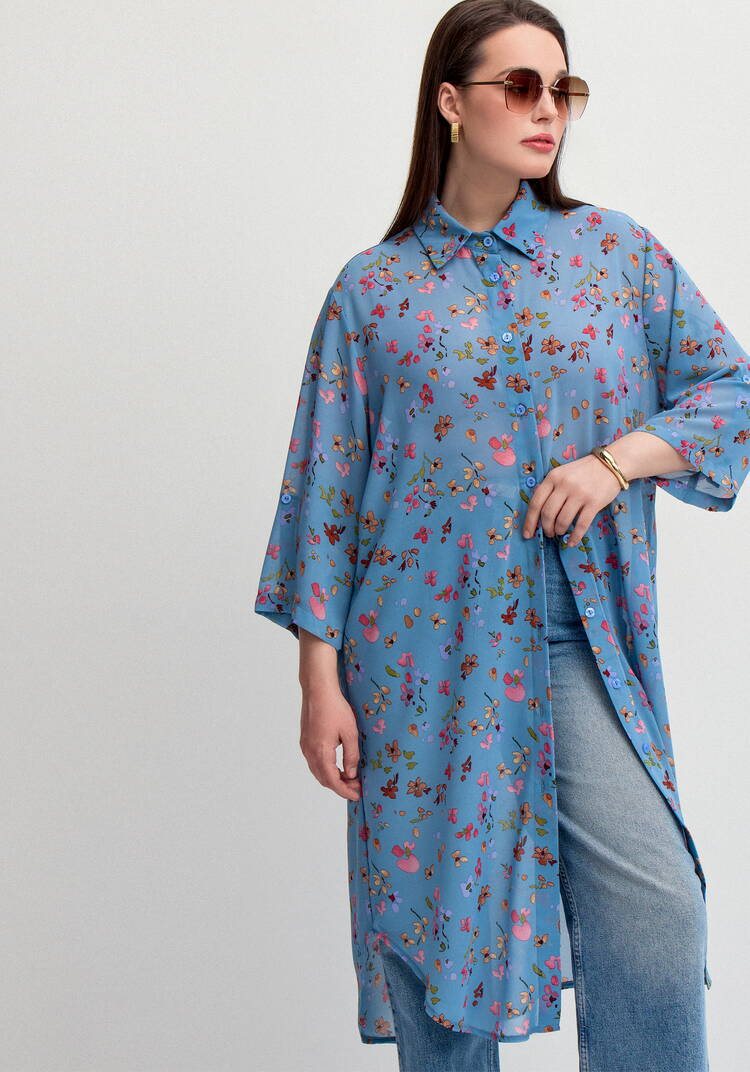 Рубашка с флористическим принтом шир.  750, рис. 16