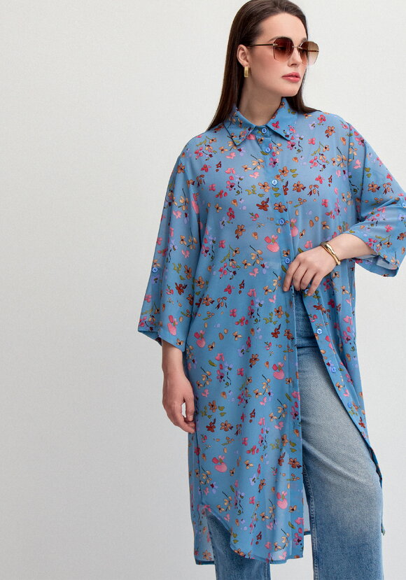 Рубашка с флористическим принтом шир.  580, рис. 16