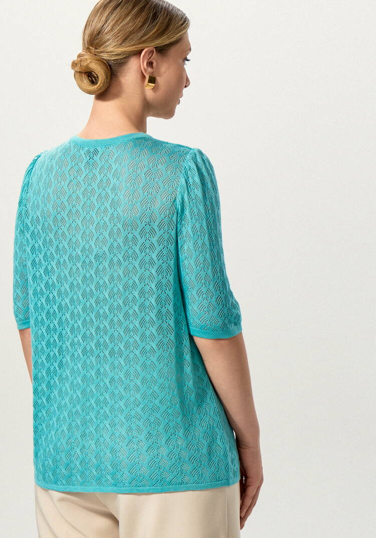 Джемпер с ажурным рисунком и защипами шир.  750, рис. 3