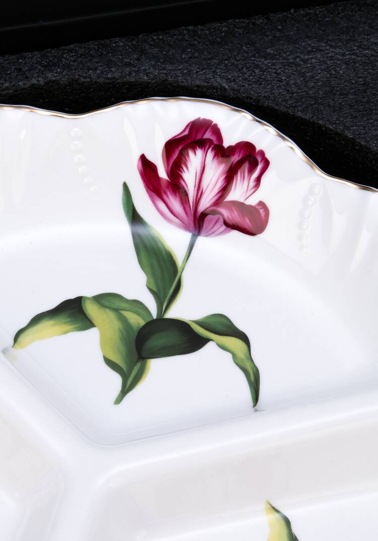 Менажница фарфоровая Розовый тюльпан шир.  750, рис. 5