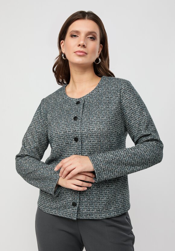 Пиджак укороченный прямого кроя на пуговицах шир.  580, рис. 16