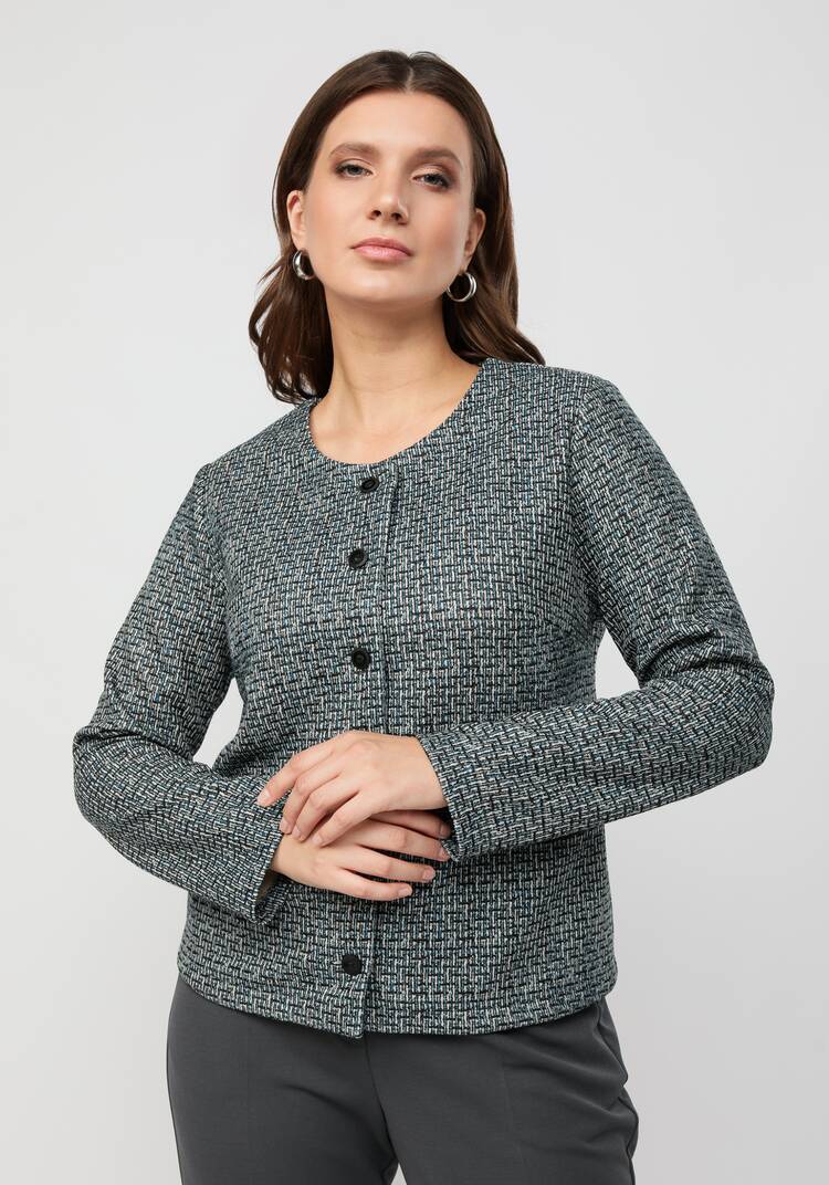 Пиджак укороченный прямого кроя на пуговицах шир.  750, рис. 16