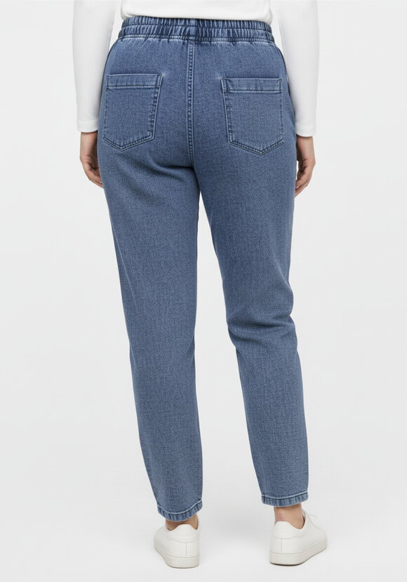 Джинсы с вышивкой на резинке шир.  580, рис. 9