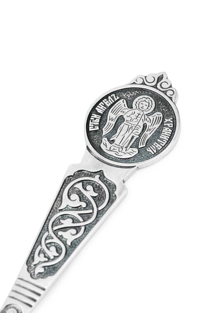 Серебряная ложка Ангел Хранитель шир.  750, рис. 8