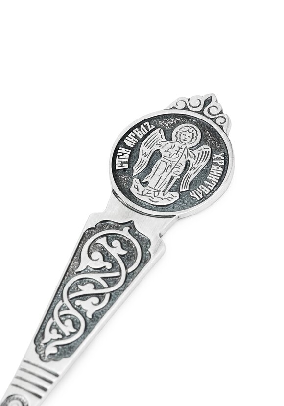 Серебряная ложка Ангел Хранитель шир.  580, рис. 8