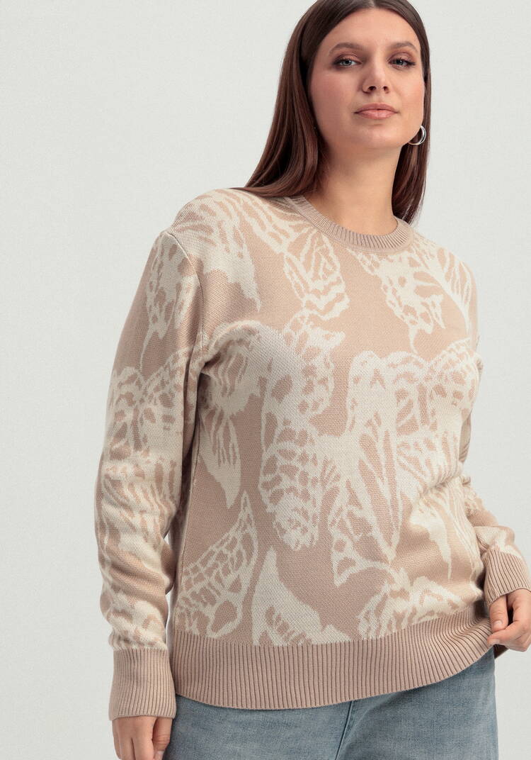 Джемпер с абстрактным цветочным принтом шир.  750, рис. 7