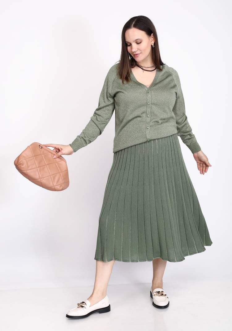 Кардиган вязаный с метанитью шир.  750, рис. 5