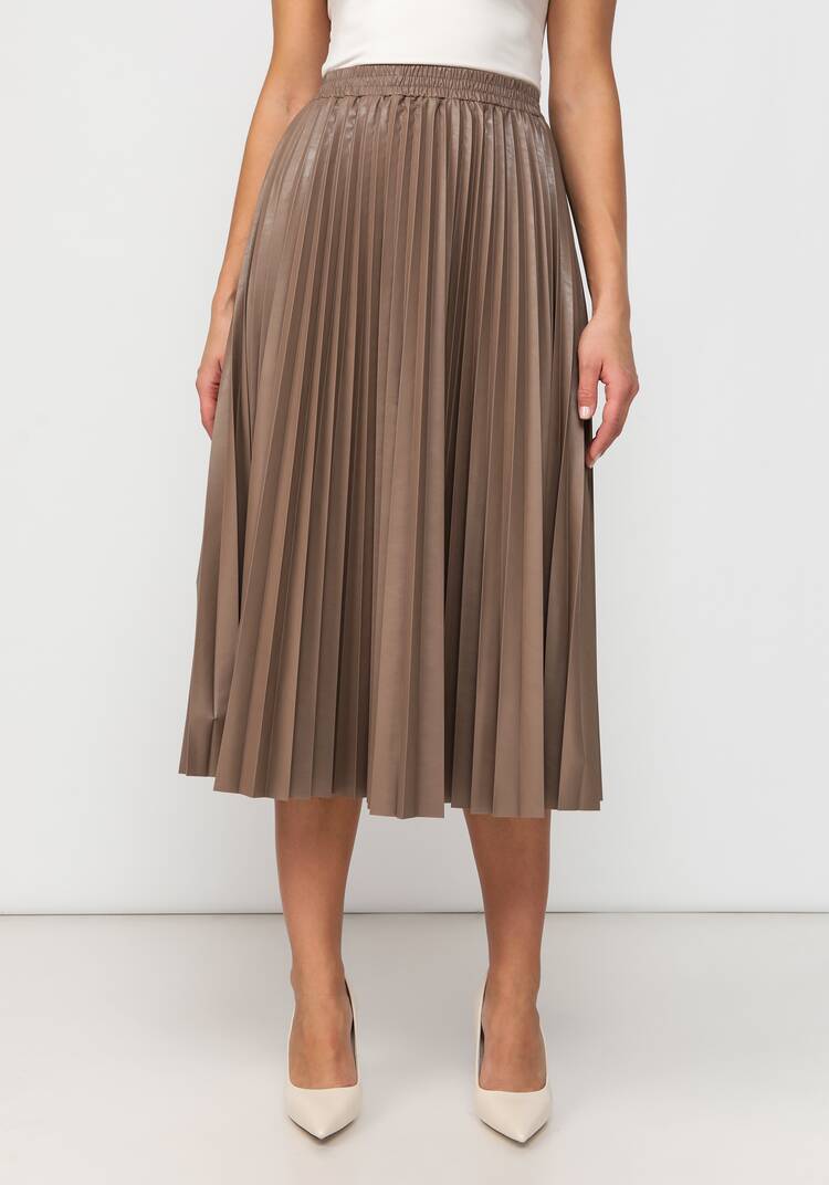 Юбка плиссированная из экокожи шир.  750, рис. 4