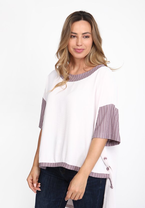 Туника комбинированная на пуговицах шир.  580, рис. 7