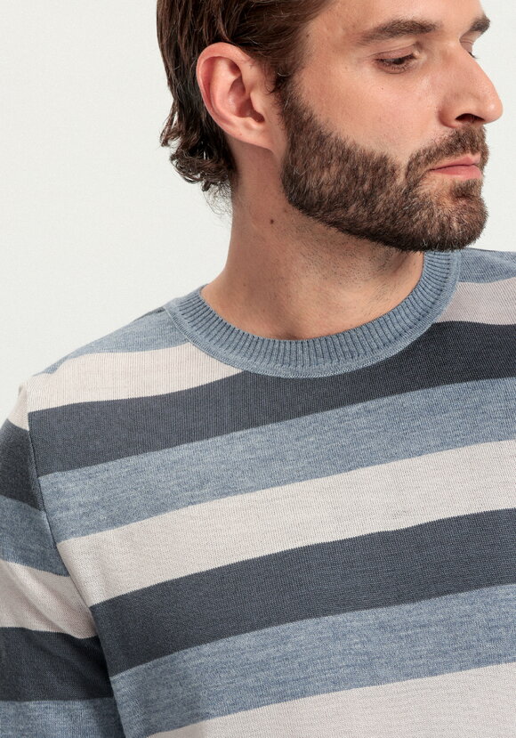 Джемпер с круглым воротом в полоску шир.  580, рис. 5