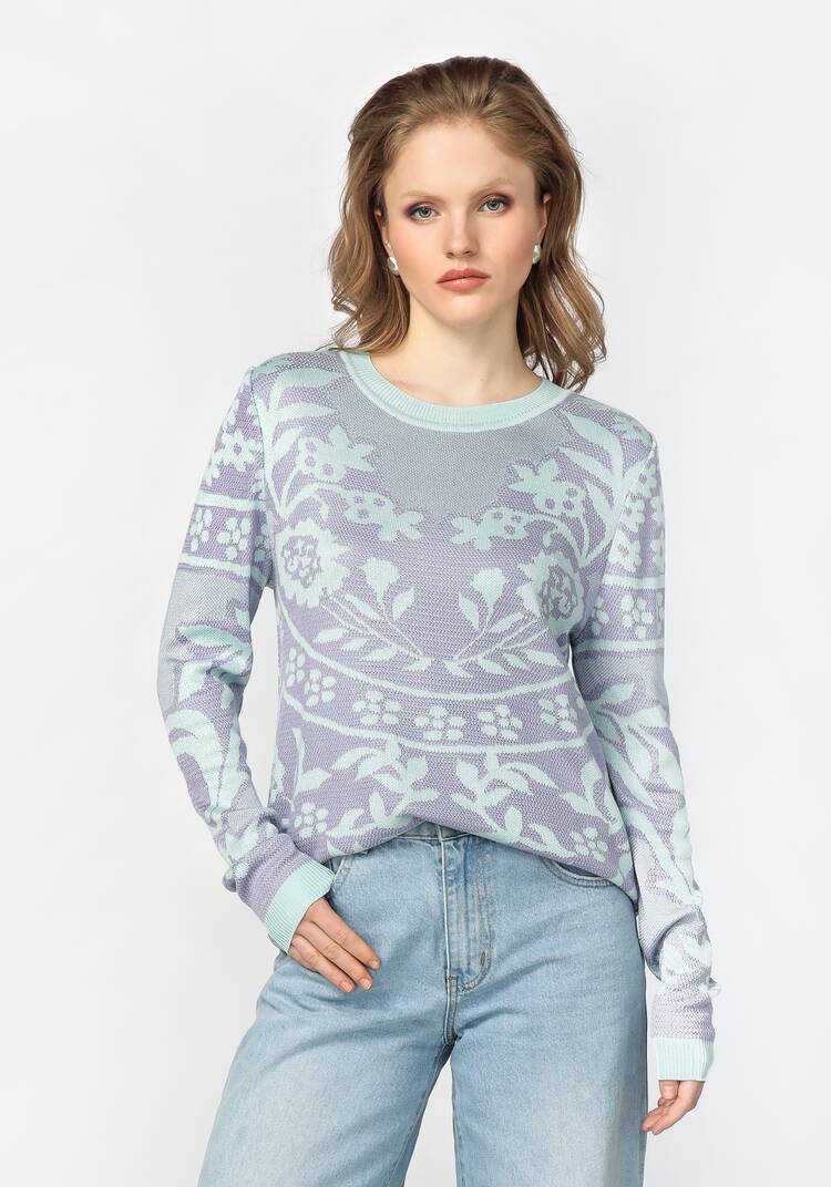 Джемпер женский с жаккардовым рисунком шир.  750, рис. 7