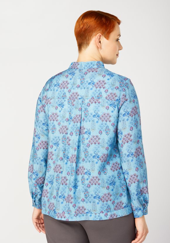 Блуза с принтом и воротником-стойкой шир.  580, рис. 2
