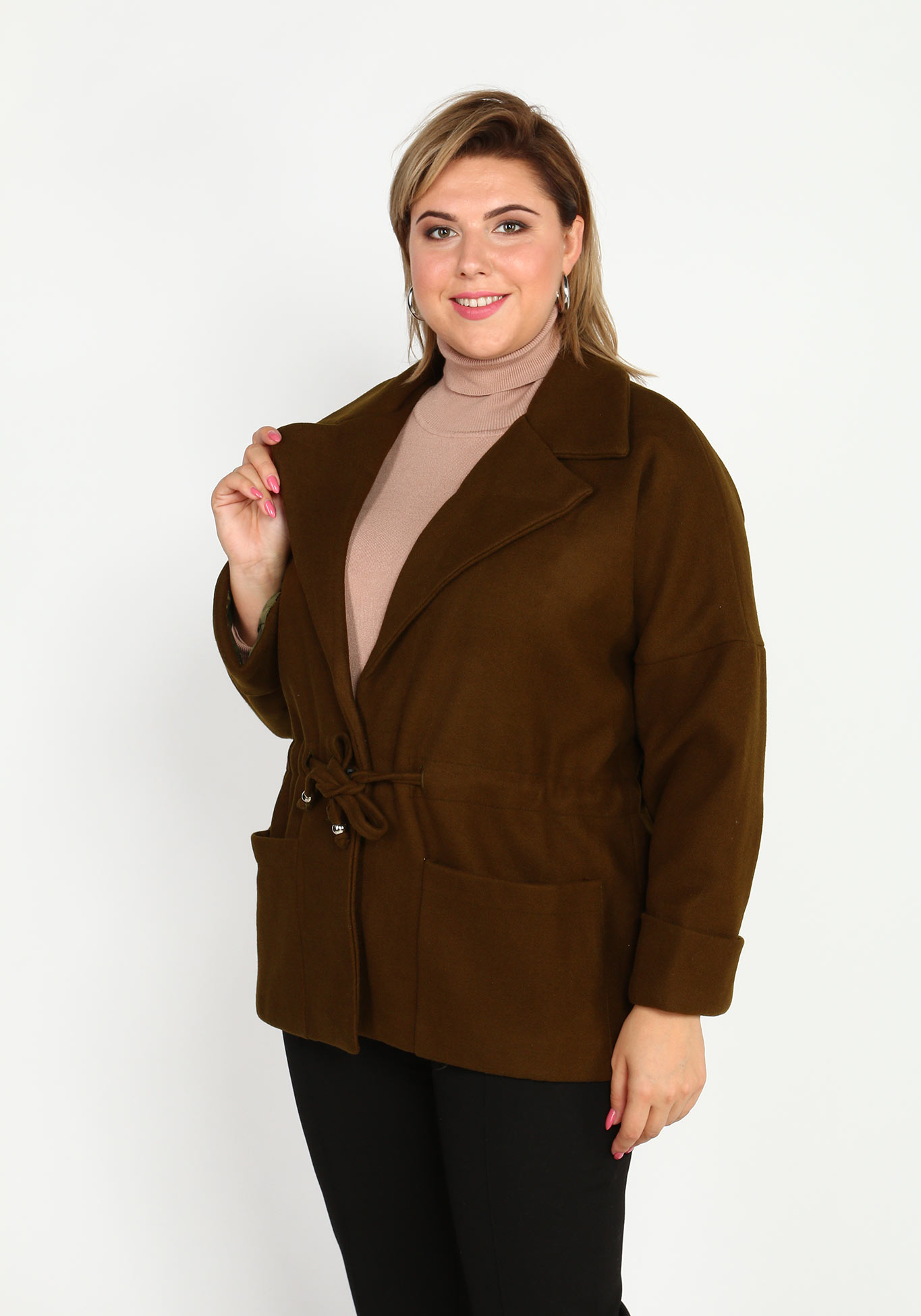 

Жакет на кулиске с карманами, Хаки