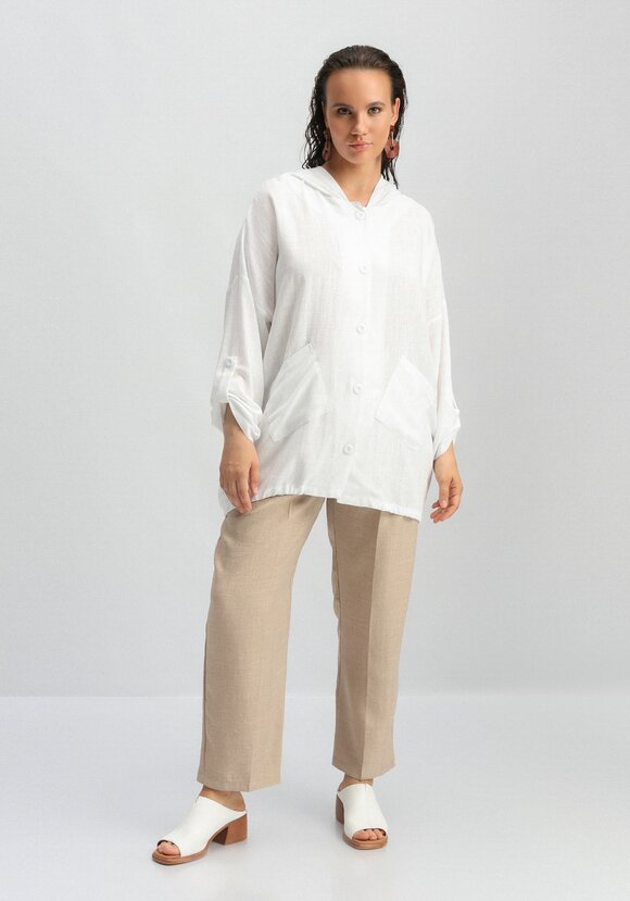 Рубашка с капюшоном и асимметричным низом шир.  580, рис. 2